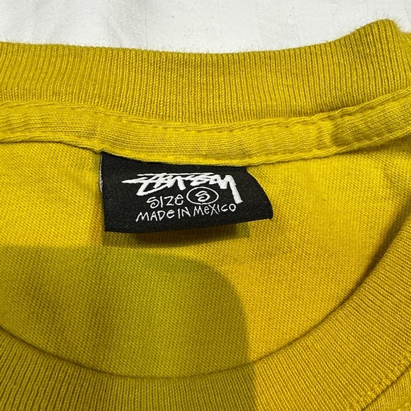 [UNISEX] STUSSY Mustard Yellow Logo T-Shirt S | Classic Streetwear Graphic Tee - Picture 6 of 9